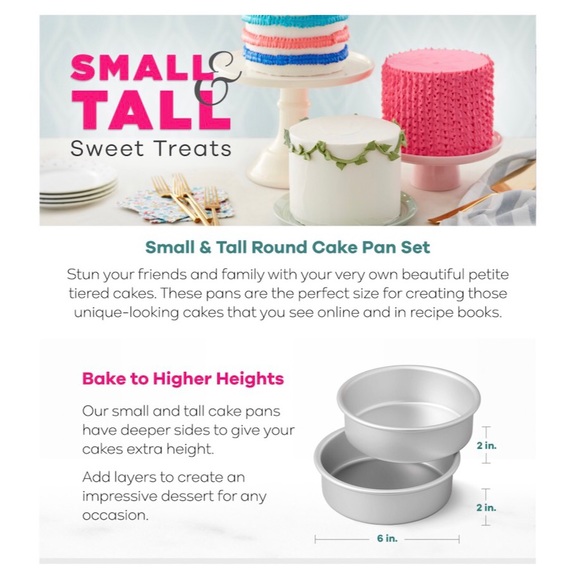 ⭐️ WILTON 6 inch Cake Pan Set Small & Tall - Picture 7 of 14